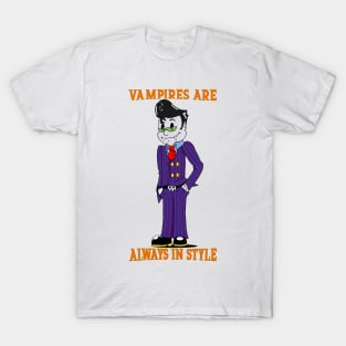 Cool Retro Vampire Cartoon Illustration T-Shirt